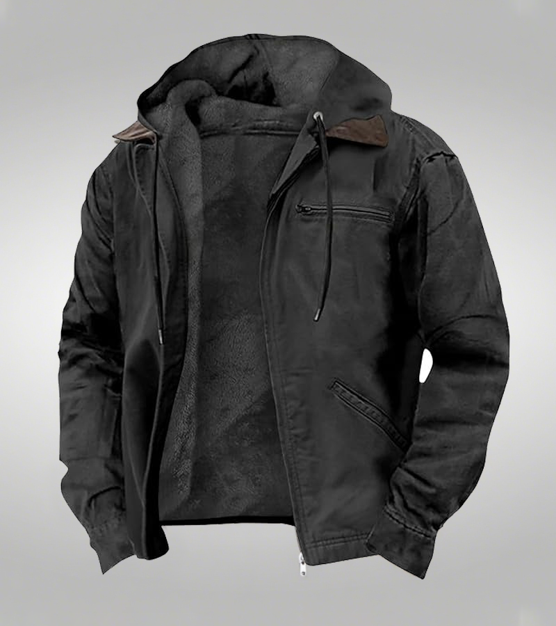 Hooded - Zipped Up - Fleece Lined Jacket
