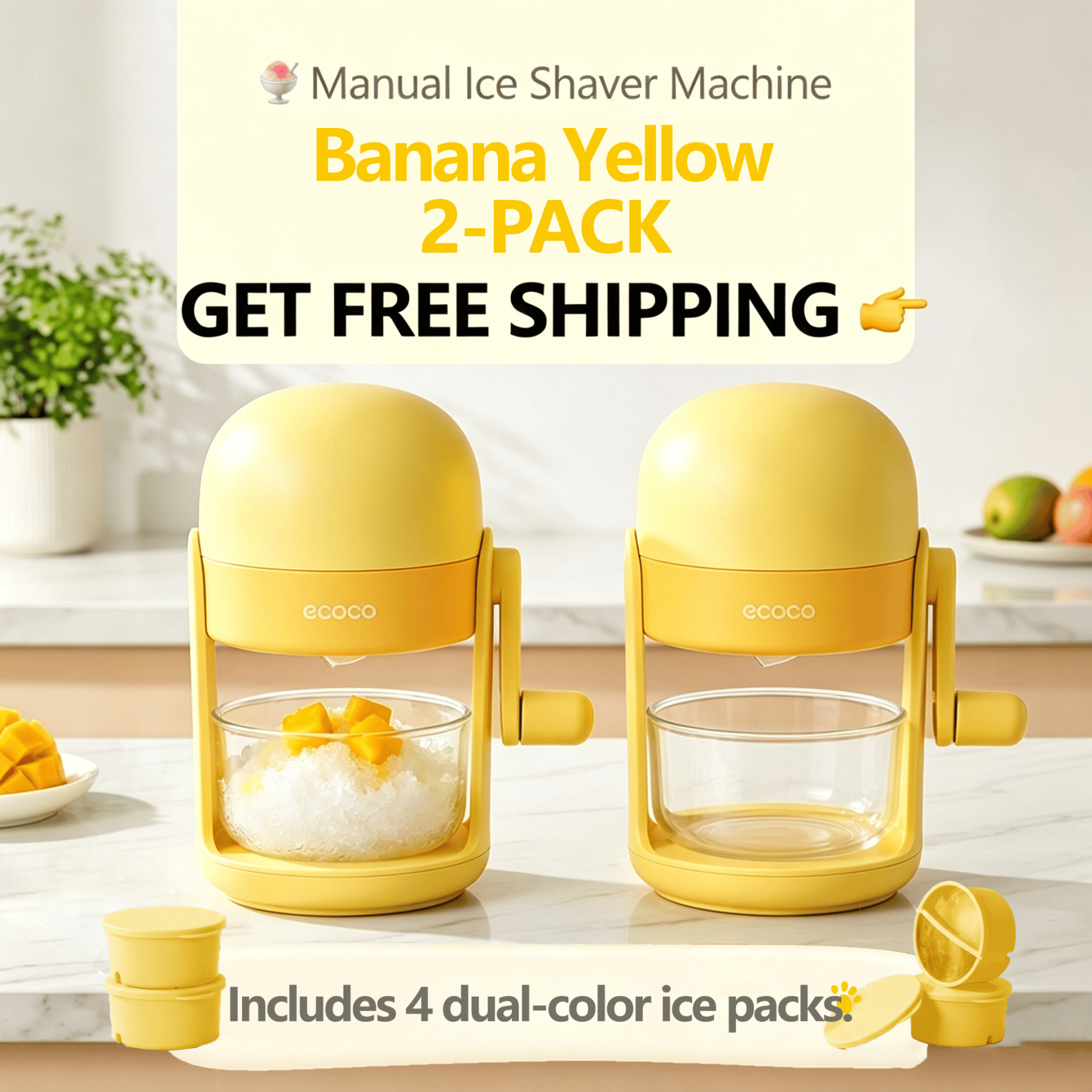 🍓 Two-Flavor Ice Shaver – Summer Fun for Everyone