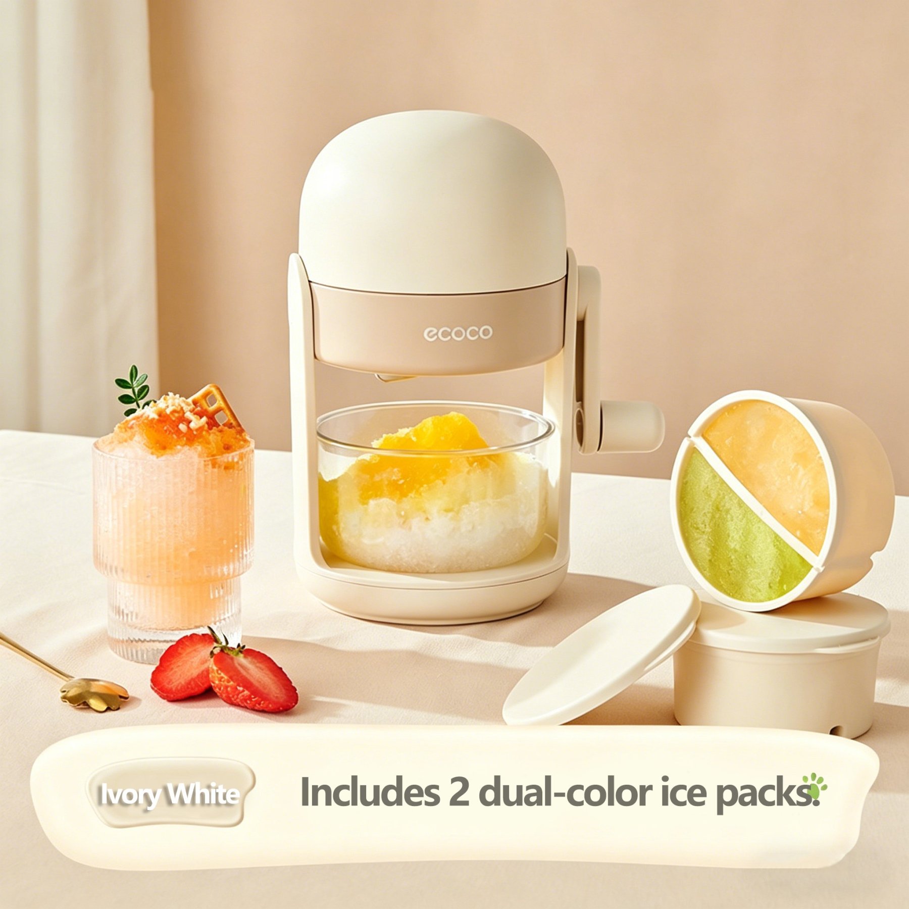 🍓 Two-Flavor Ice Shaver – Summer Fun for Everyone
