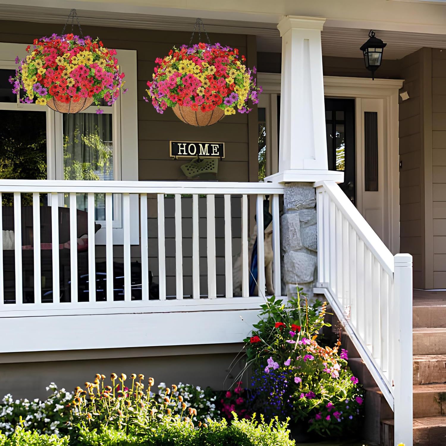Last Day Promotion! 🔥 Simulated Hanging Flower Basket🌸 No Watering, No Wilting💧—Just a Picture Perfect Home Every Single Day.