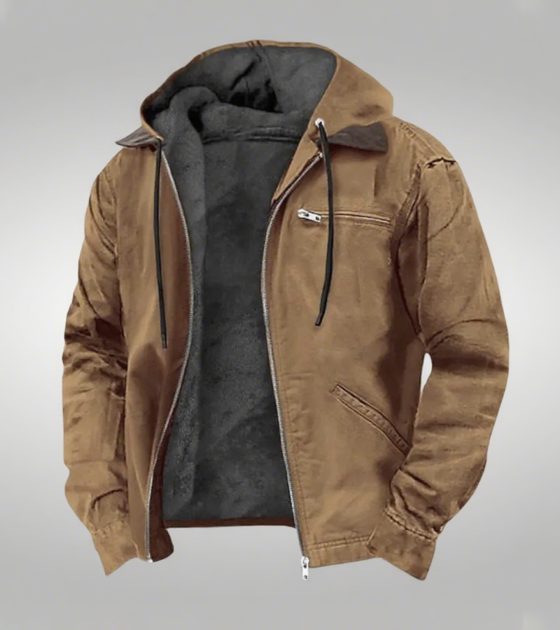 Hooded - Zipped Up - Fleece Lined Jacket