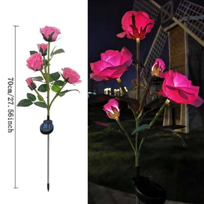 Solar Powered 5-Rose Garden Stake Lights (2 Pack)