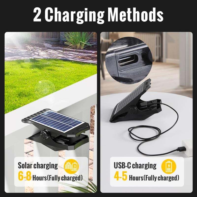 2025 New USB & Solar Charging Clip LIght