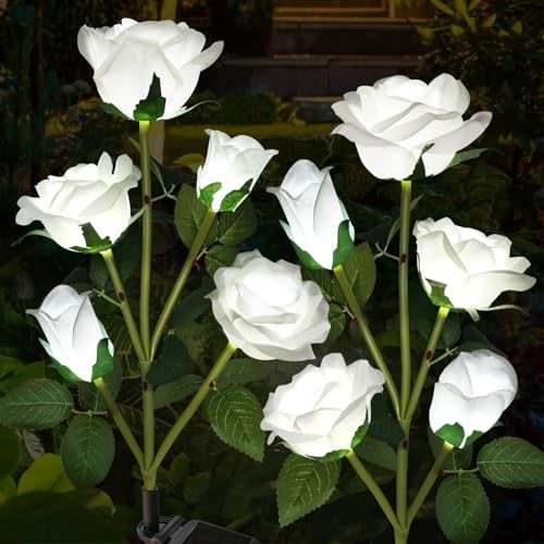 Solar Powered 5-Rose Garden Stake Lights (2 Pack)