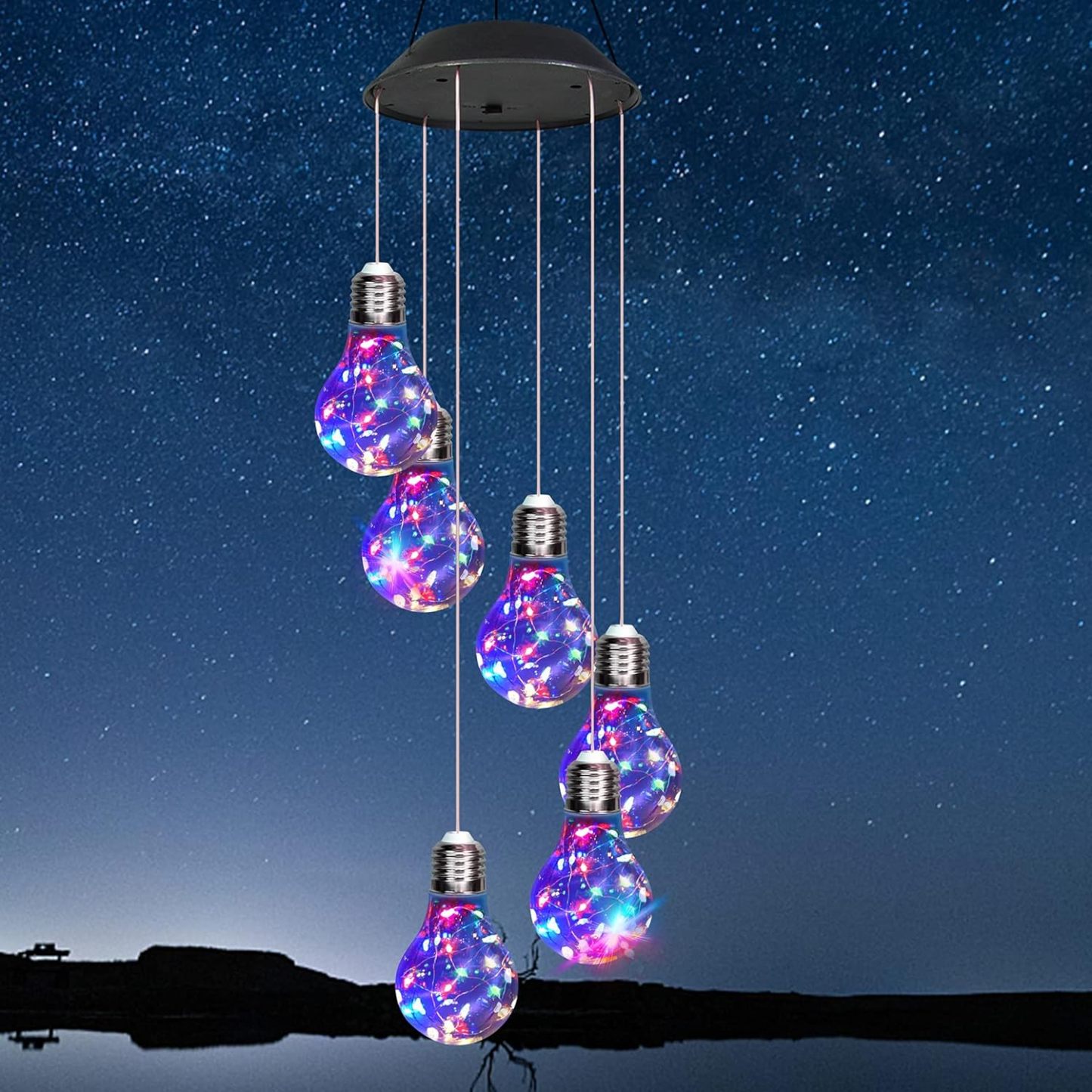 🔥Last Day Promotion! Colorful Lights Solar Wind Chimes for Outside