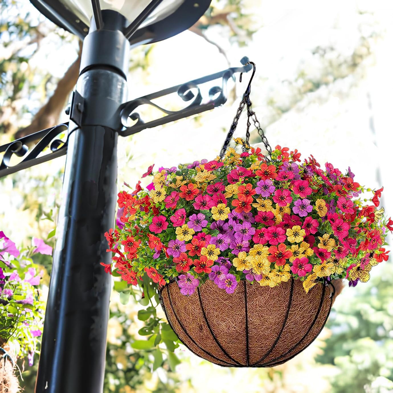 Last Day Promotion! 🔥 Simulated Hanging Flower Basket🌸 No Watering, No Wilting💧—Just a Picture Perfect Home Every Single Day.