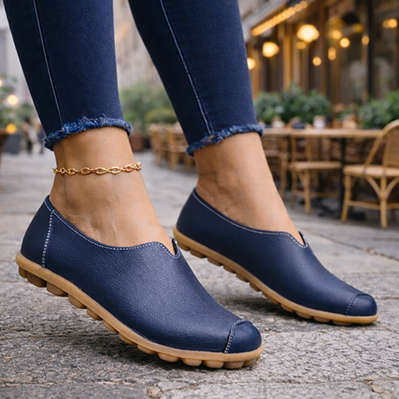 Women’s Casual Flat-Heel Cow Tendon Low-Top Shoes