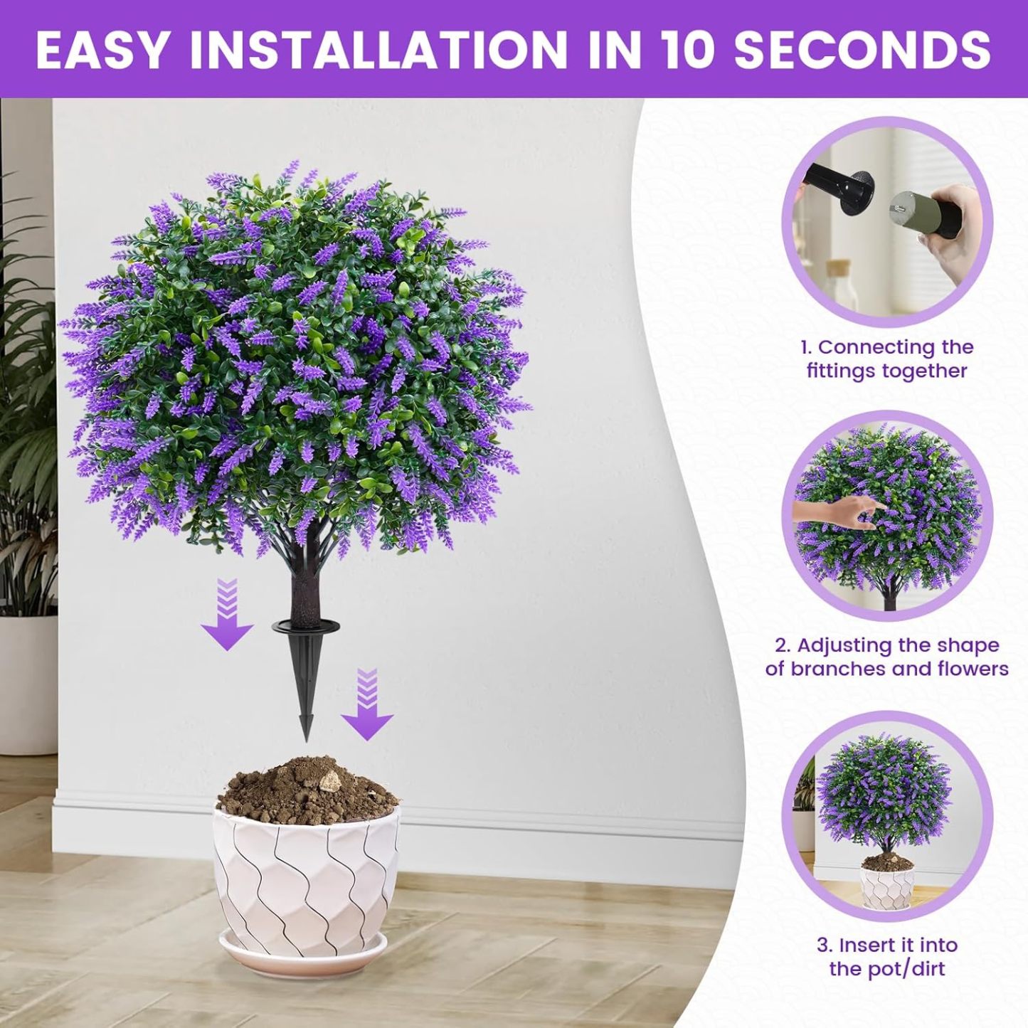 💜Artificial Lavender Trees