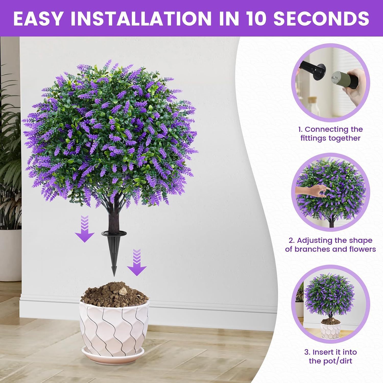 💜Artificial Lavender Trees