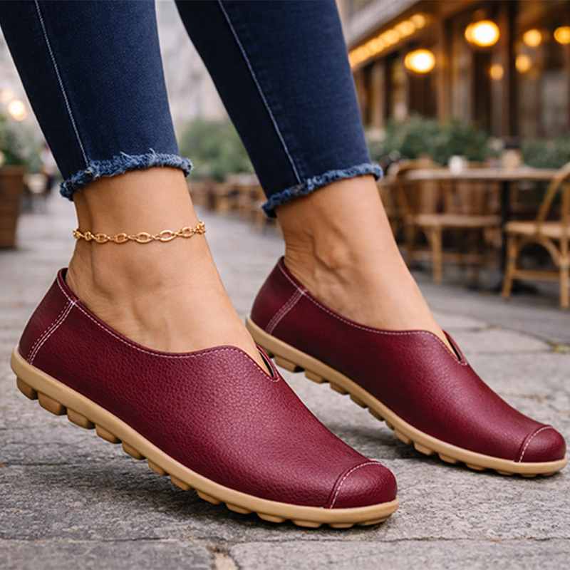 Women’s Casual Flat-Heel Cow Tendon Low-Top Shoes
