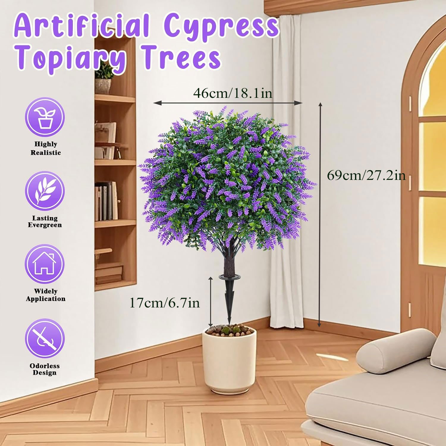 💜Artificial Lavender Trees