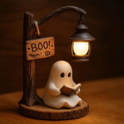 🔥Last Day Promotion 49% OFF - 👻📖Cute Ghost Reading Lantern - BOO!(✨Same as in the video)