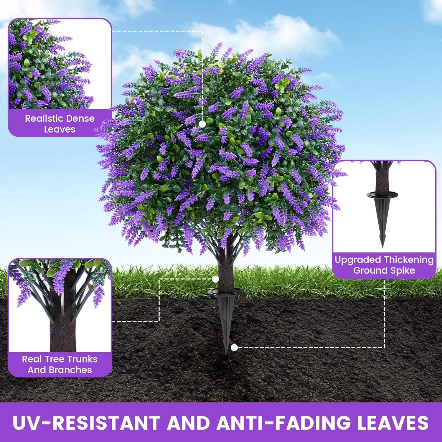 💜Artificial Lavender Trees