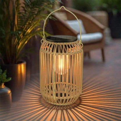 ✨ Solar Woven Boho Lanterns ✨ | Warm Natural Light, Waterproof, Auto Dusk-to-Dawn