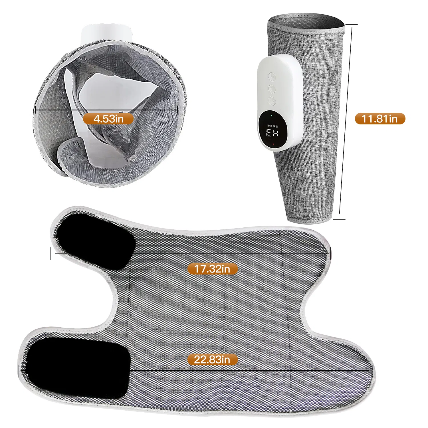 Electric Leg Calf Arm Massager Portable Cordless Rechargeable Air Leg Compression Massage Adjustable Wrap with 3 Modes Intensities Heating Function Pain Relief