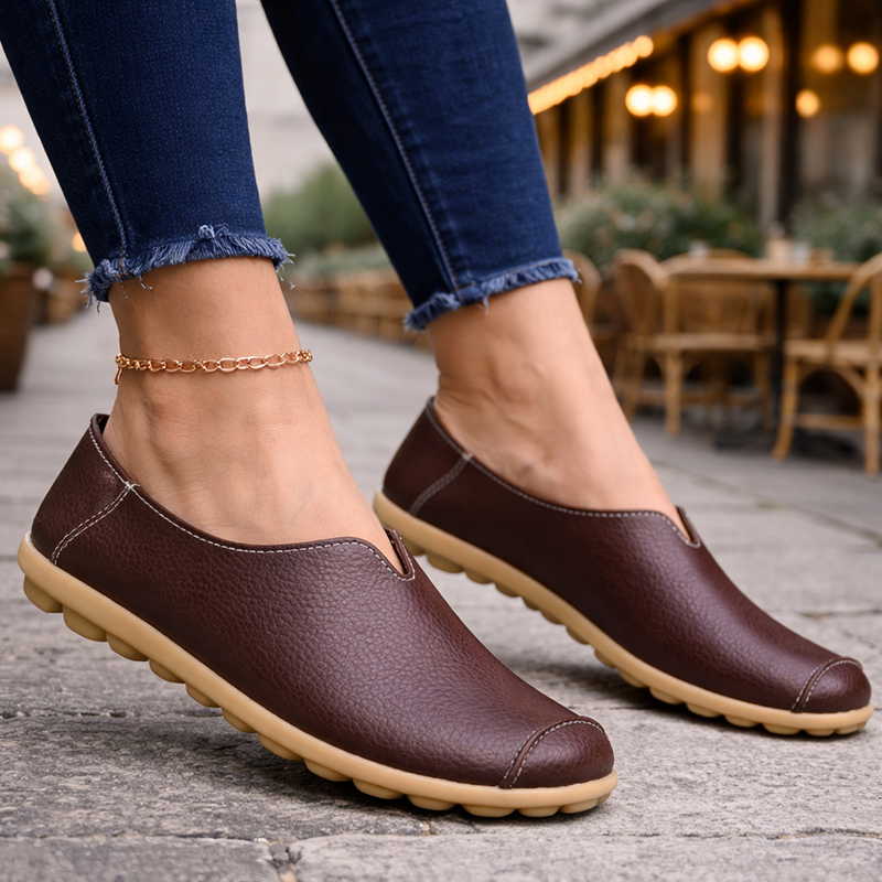 Women’s Casual Flat-Heel Cow Tendon Low-Top Shoes