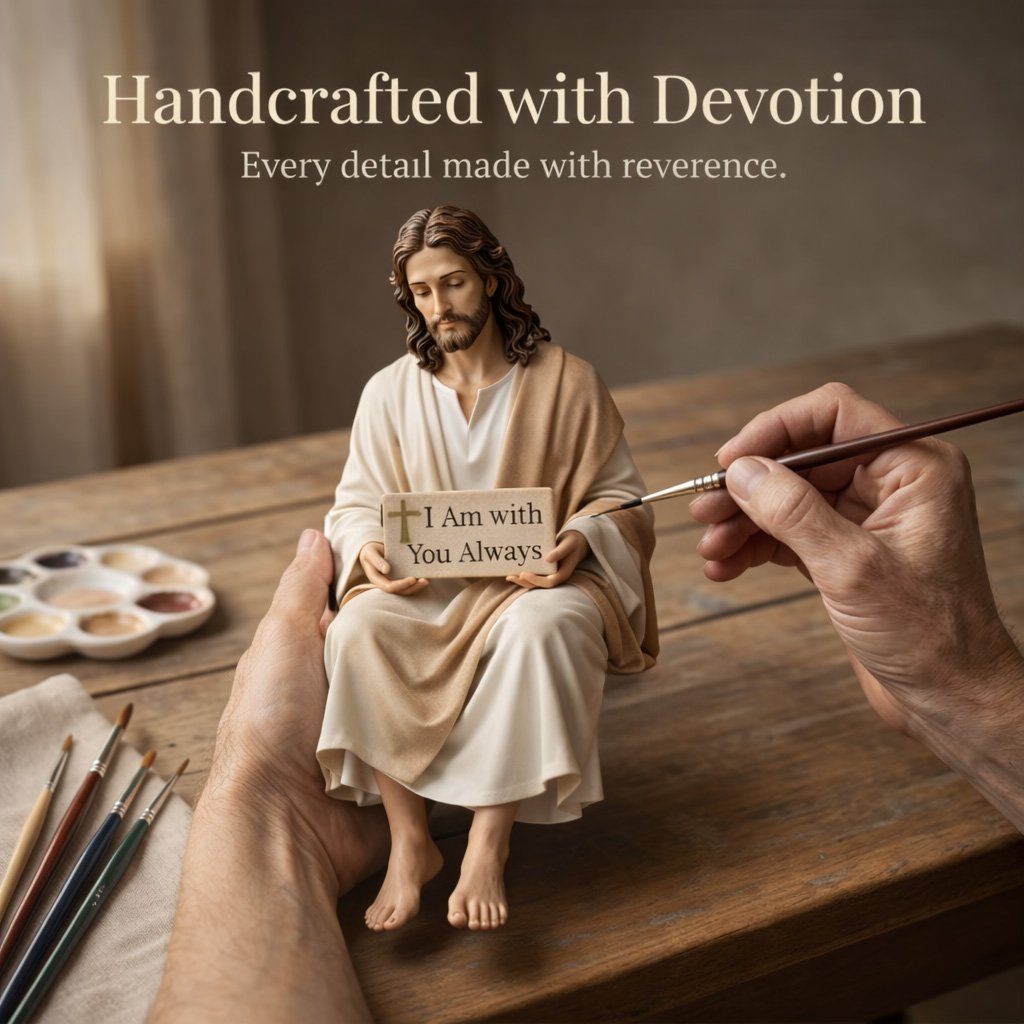 ✨Handcrafted Jesus Figurine✝️Serene Desk Companion🙏