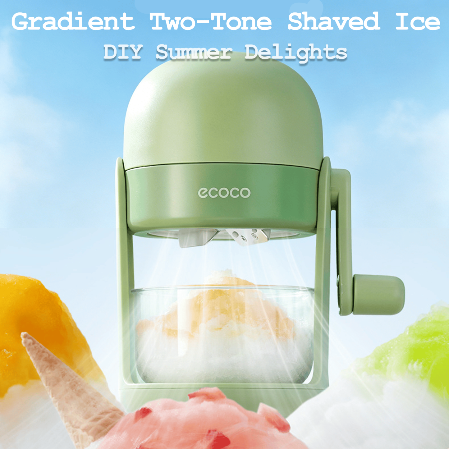 🍓 Two-Flavor Ice Shaver – Summer Fun for Everyone