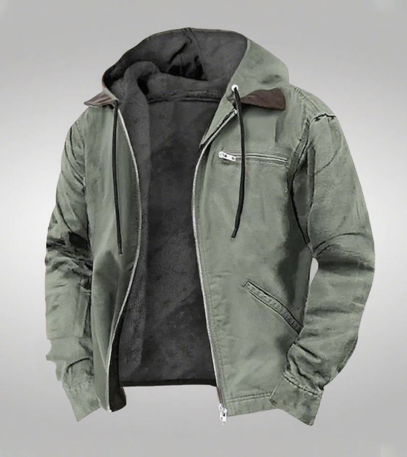 Hooded - Zipped Up - Fleece Lined Jacket