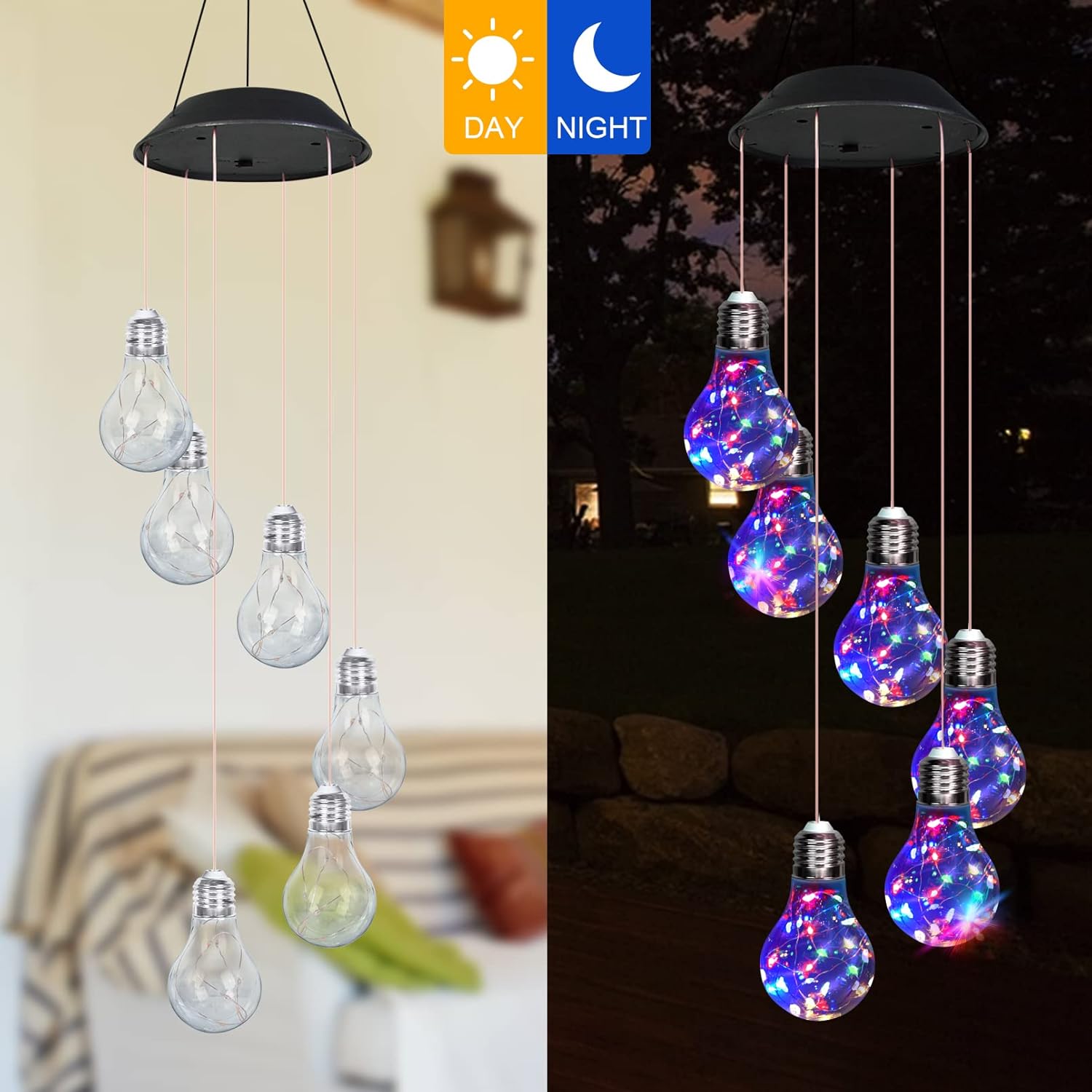 🔥Last Day Promotion! Colorful Lights Solar Wind Chimes for Outside
