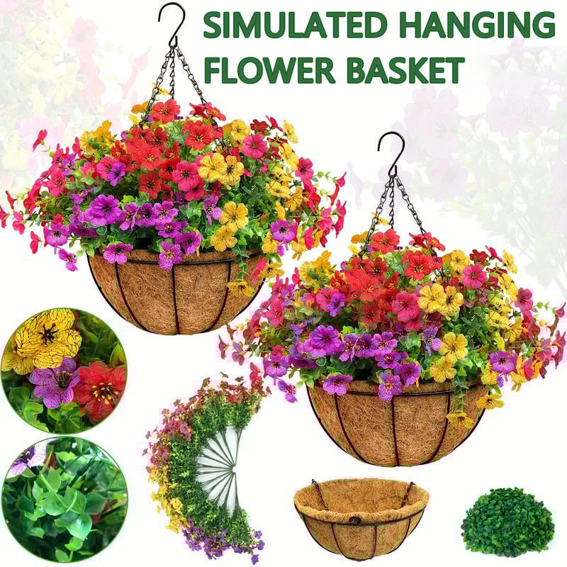 Last Day Promotion! 🔥 Simulated Hanging Flower Basket🌸 No Watering, No Wilting💧—Just a Picture Perfect Home Every Single Day.