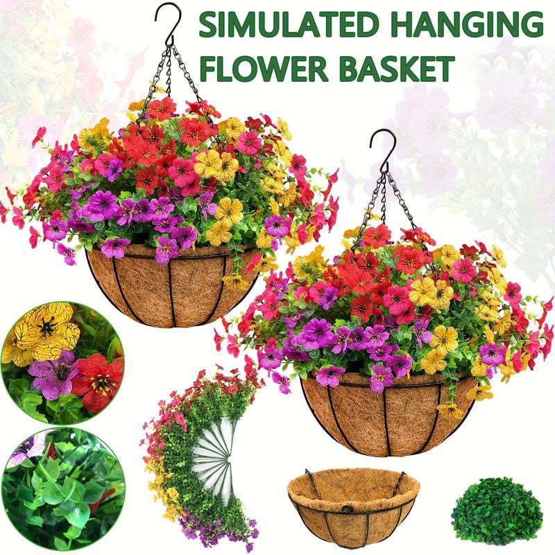 Last Day Promotion! 🔥 Simulated Hanging Flower Basket🌸 No Watering, No Wilting💧—Just a Picture Perfect Home Every Single Day.
