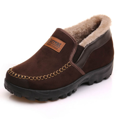 Men's Comfortable Waterproof Warm Cow Leather Snow Boots