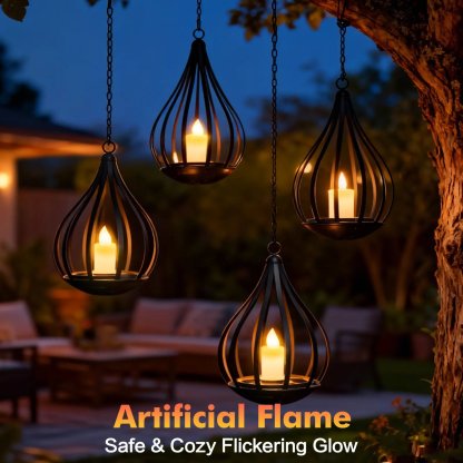 Metal Solar Water Drop Shape Candle Lantern