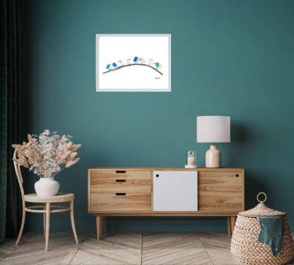 SheremArt Sea Glass Birds Decor Coastal Love Notes