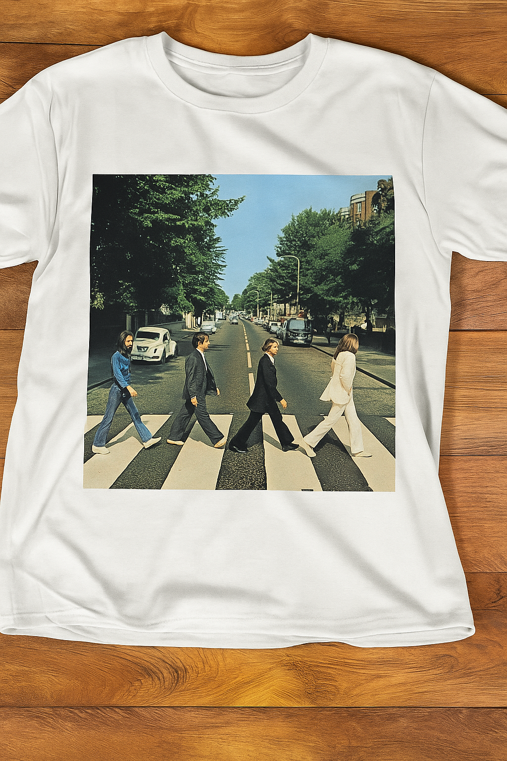 Retro band print casual T-shirt Unisex