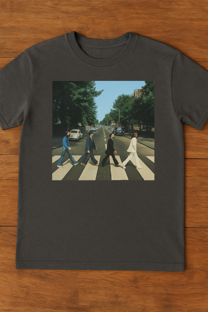 Retro band print casual T-shirt Unisex