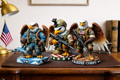 🦅Mirovay™ Patriotic Eagle Military Figure | Resin Collectible Decor