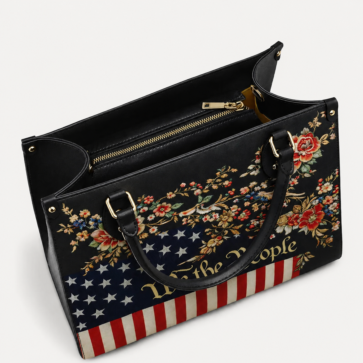 US 250th Anniversary Rose Vintage Leather Handbag