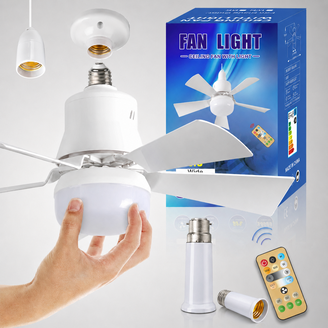🏆LAST DAY SALE 60% OFF🔥40W LED Ceiling Fan Light – 20.5” Ultra-Quiet with Remote