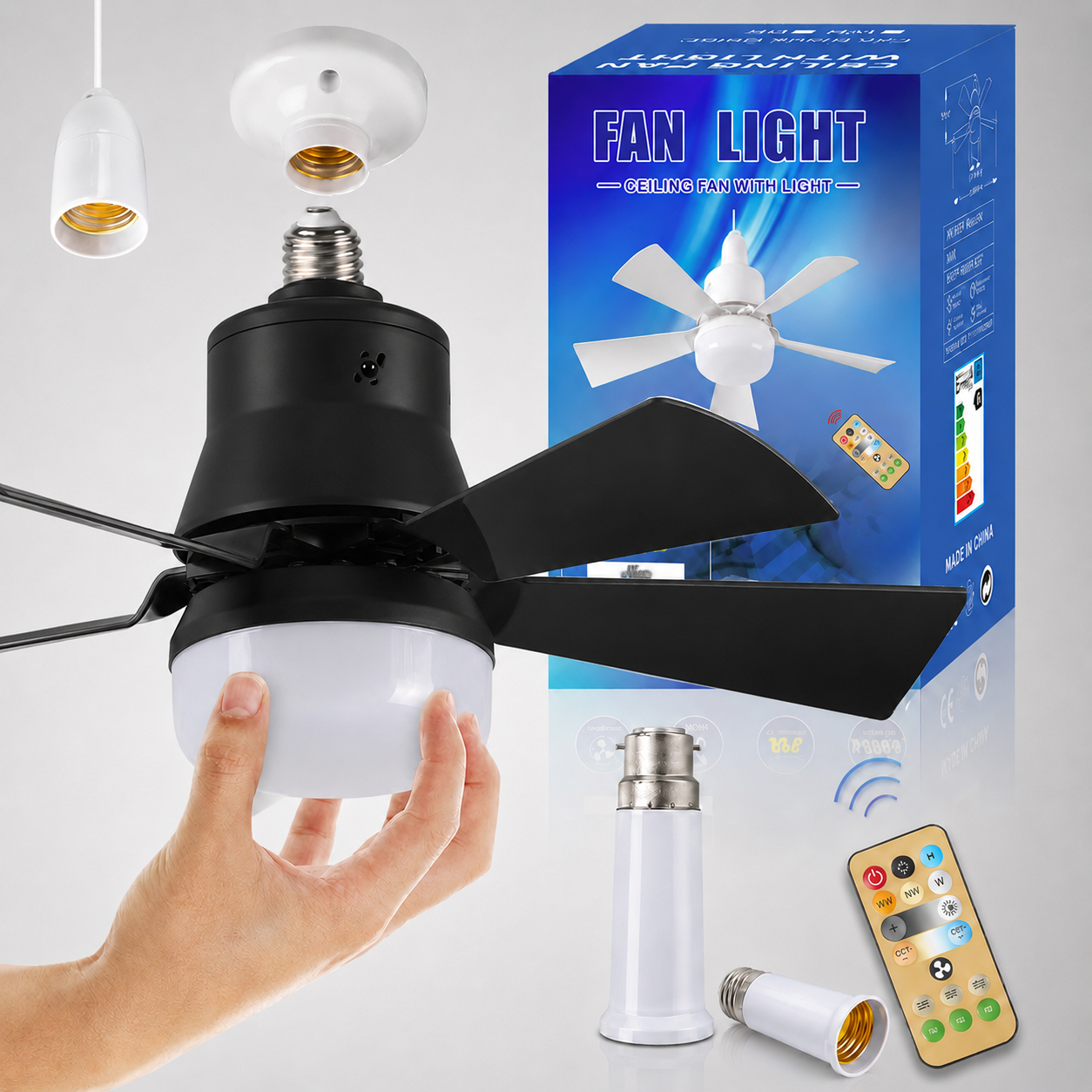 🏆LAST DAY SALE 60% OFF🔥40W LED Ceiling Fan Light – 20.5” Ultra-Quiet with Remote