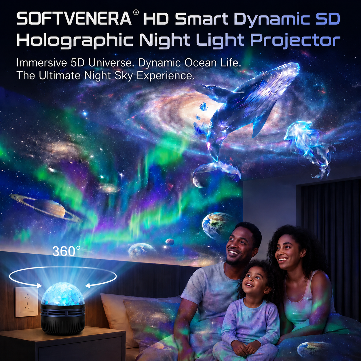 Official Store | 💕🎁SOFTVENERA® 5D Smart Holographic Starry Sky Projector (HD Smart Dynamic 5D)