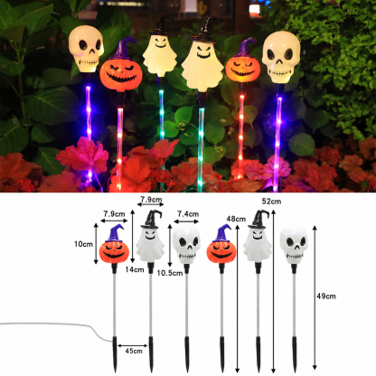 🎃 Solar Halloween Pathway Stake Lights with Pumpkins, Ghosts & Skulls 👻