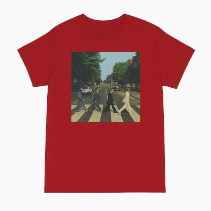 Retro band print casual T-shirt Unisex