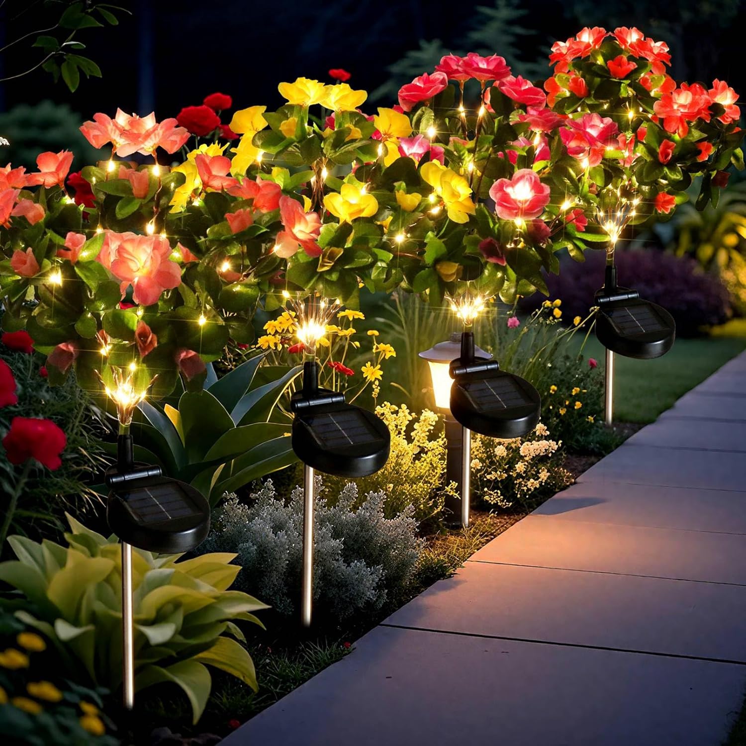 🔥Last Day 50% OFF-IP65 waterproof solar-powered simulated azalea lamp