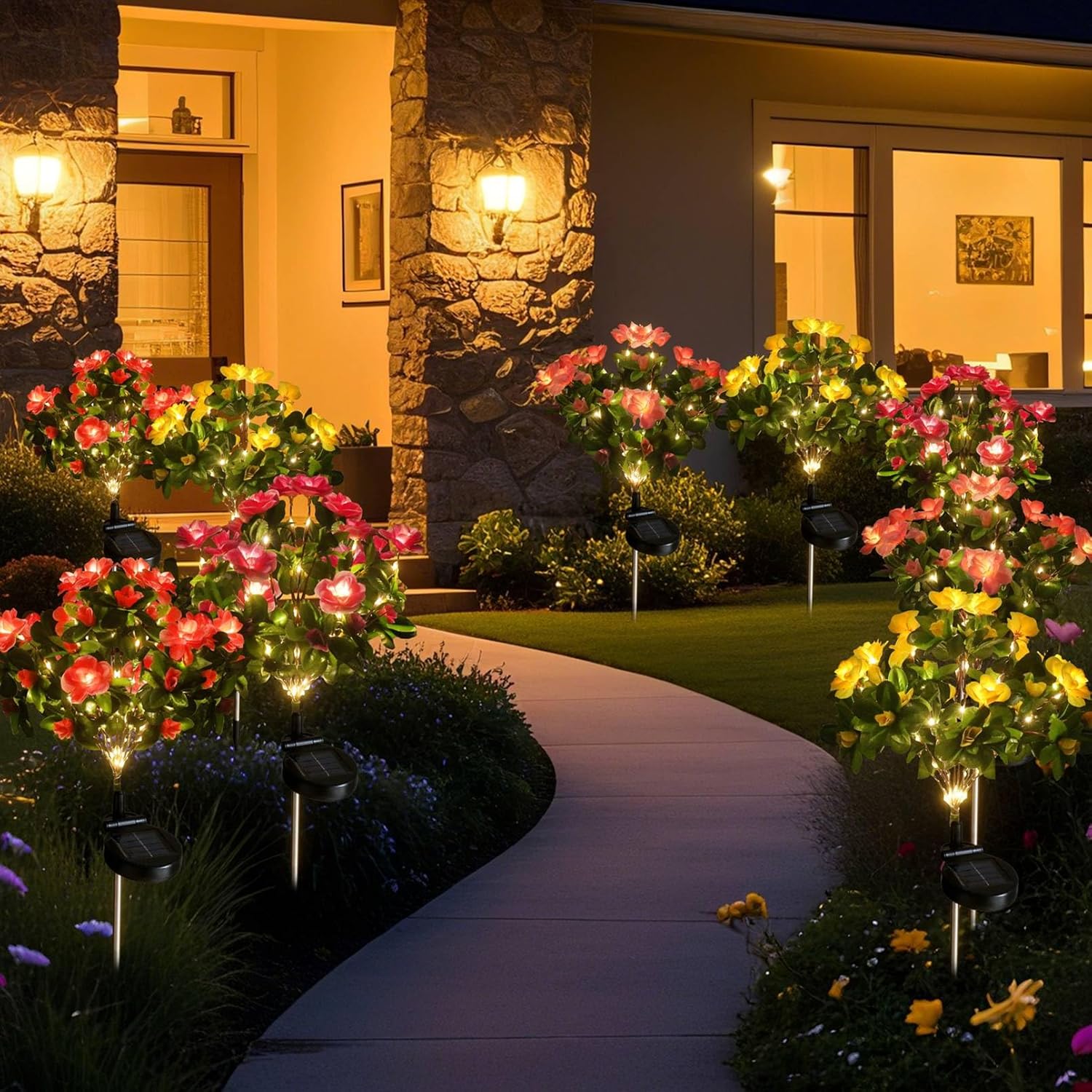 🔥Last Day 50% OFF-IP65 waterproof solar-powered simulated azalea lamp