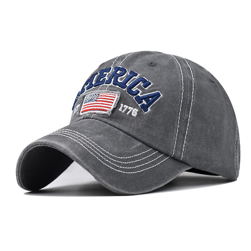 Vintage America Flag Baseball Cap – Classic Patriotic Embroidered Hat, Adjustable Cotton Dad Hat for Men & Women