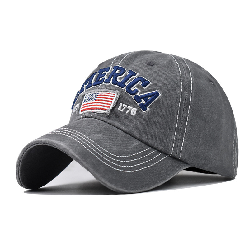 Vintage America Flag Baseball Cap – Classic Patriotic Embroidered Hat, Adjustable Cotton Dad Hat for Men & Women