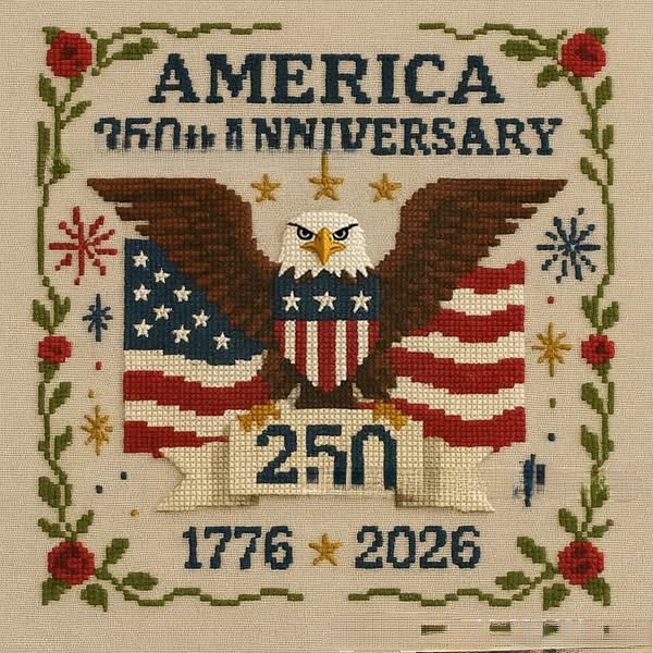 🔥LAST DAY 49% OFF - 🦅US 250th Anniversary Cross Stitch Kits ✨250th A