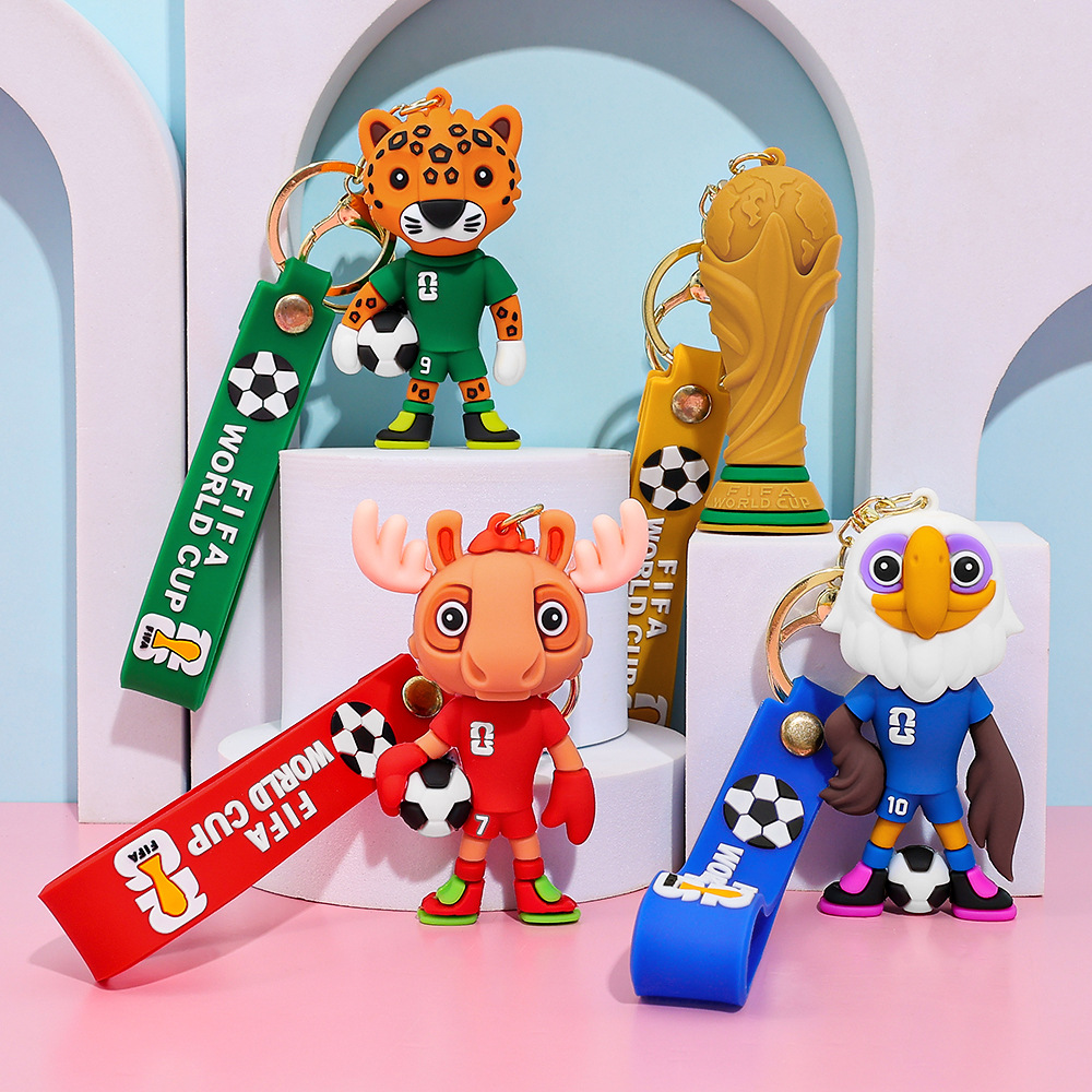 2026 World Cup Keychain Cartoon Mascot Pendant