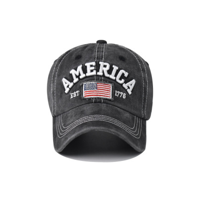 Vintage America Flag Baseball Cap – Classic Patriotic Embroidered Hat, Adjustable Cotton Dad Hat for Men & Women