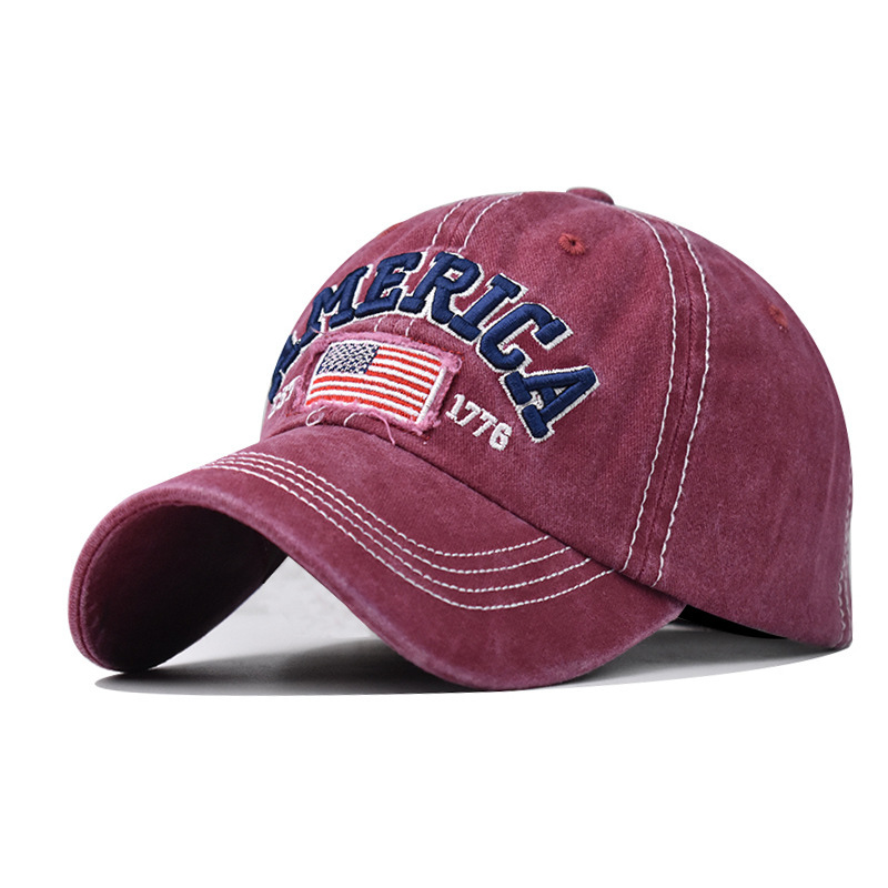 Vintage America Flag Baseball Cap – Classic Patriotic Embroidered Hat, Adjustable Cotton Dad Hat for Men & Women
