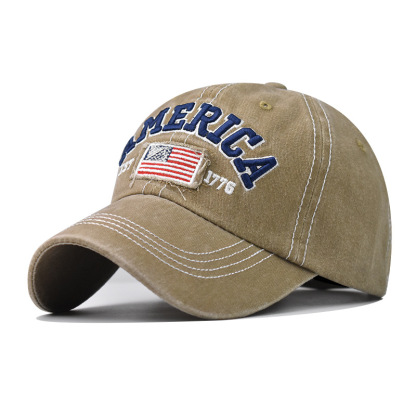 Vintage America Flag Baseball Cap – Classic Patriotic Embroidered Hat, Adjustable Cotton Dad Hat for Men & Women