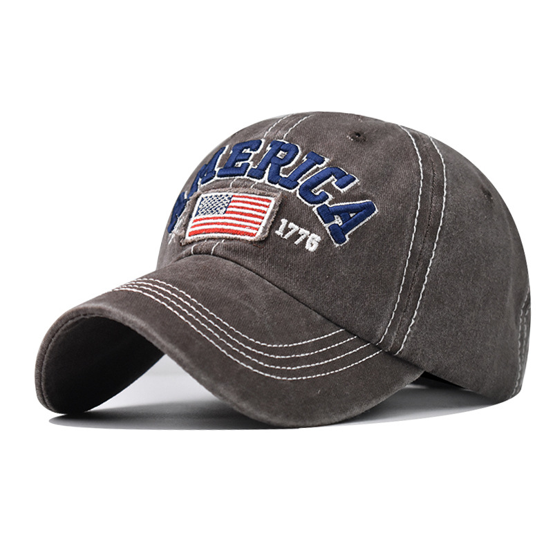 Vintage America Flag Baseball Cap – Classic Patriotic Embroidered Hat, Adjustable Cotton Dad Hat for Men & Women