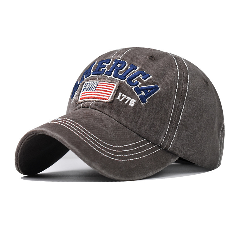 Vintage America Flag Baseball Cap – Classic Patriotic Embroidered Hat, Adjustable Cotton Dad Hat for Men & Women