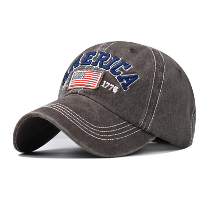 Vintage America Flag Baseball Cap – Classic Patriotic Embroidered Hat, Adjustable Cotton Dad Hat for Men & Women